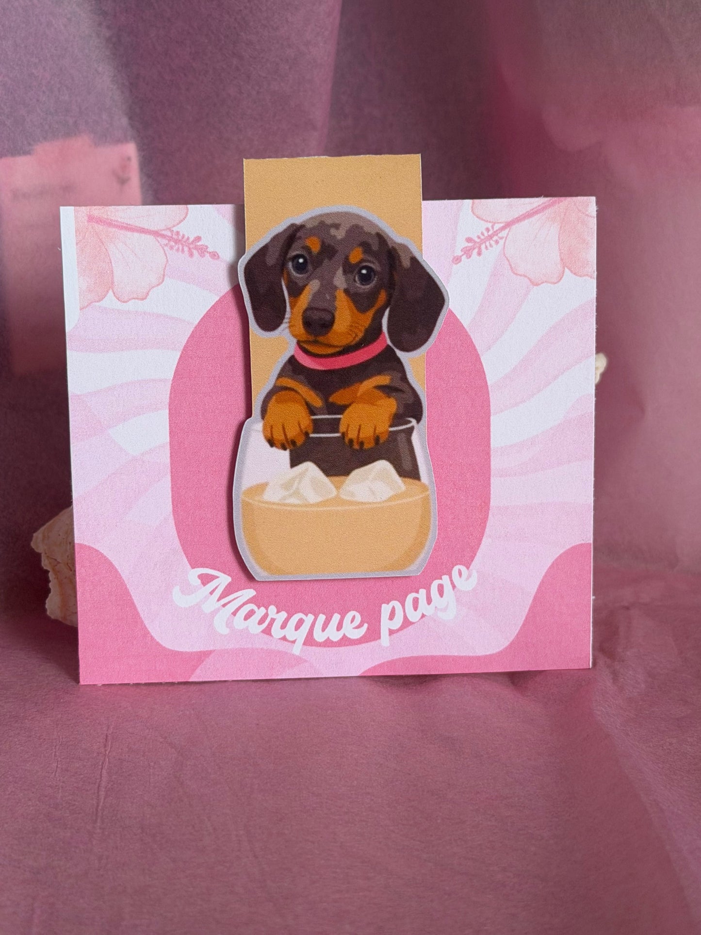 Marque-page magnétique - Chien cappuccino