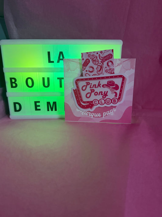 Marque page magnétique Pink Poney