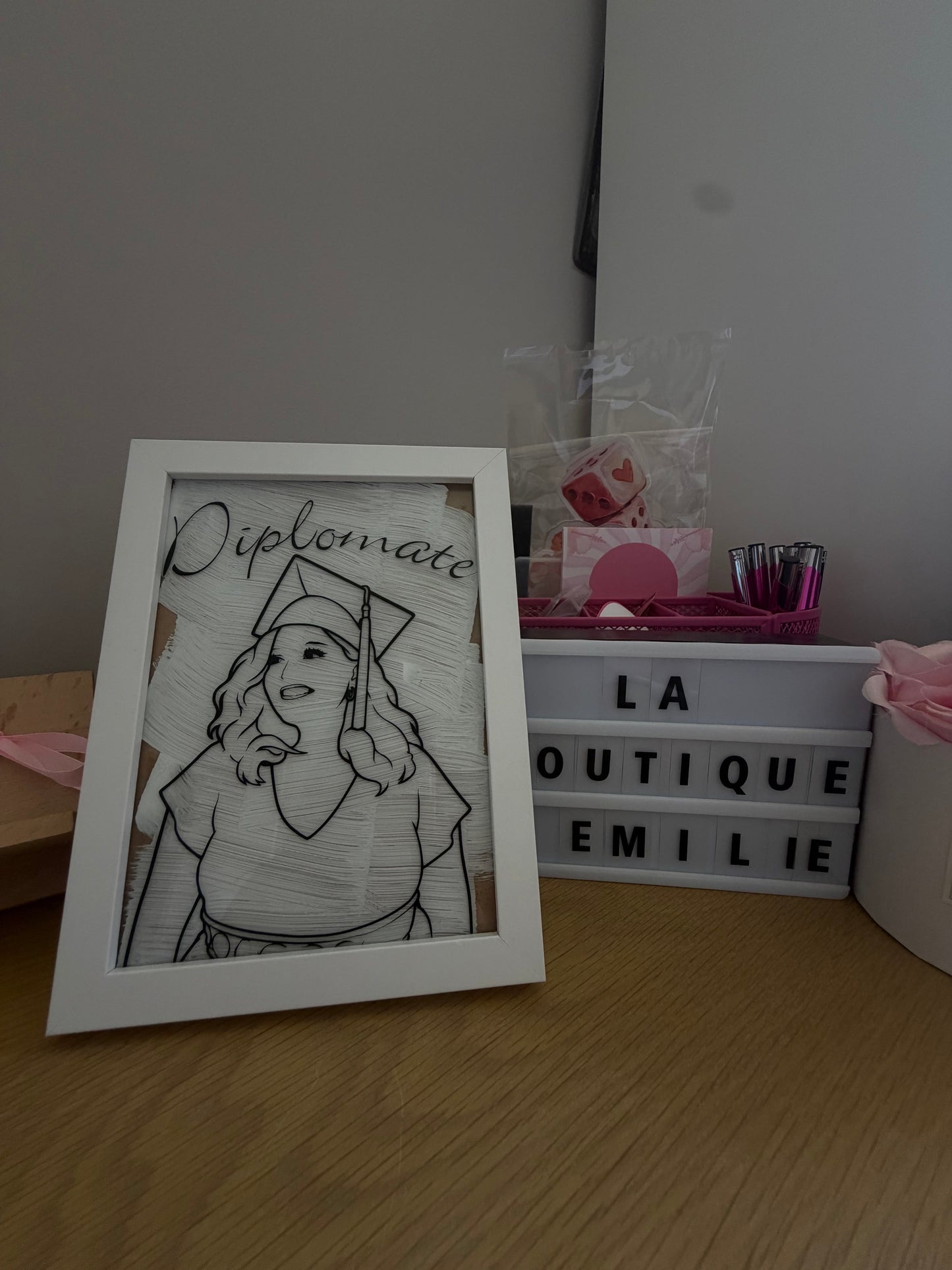 Portrait personnalisé dessiné à la main - Cadre souvenir