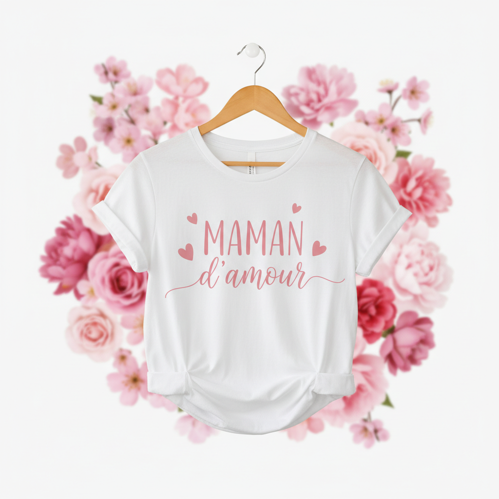 T-shirt personnalisé MAMAN d'amour